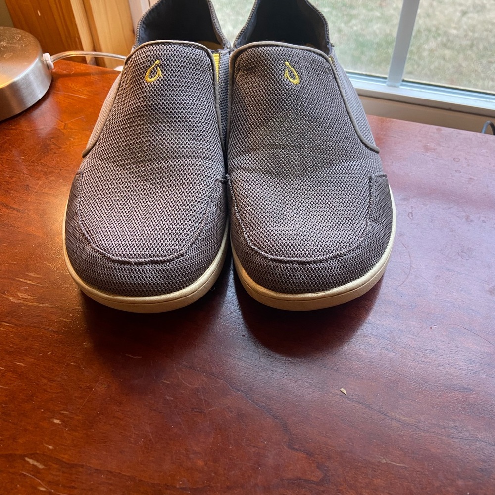 OluKai Men's Charcoal Slip-On Loafers